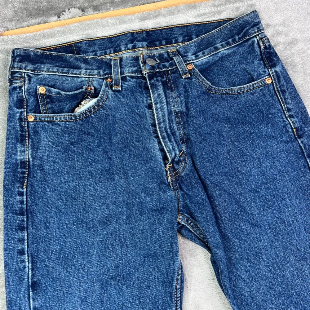 Levi's 505 Jeans Mens 32x32 Blue Medium Wash Straight Leg Western Cowboy Denim